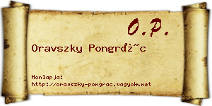 Oravszky Pongrác névjegykártya